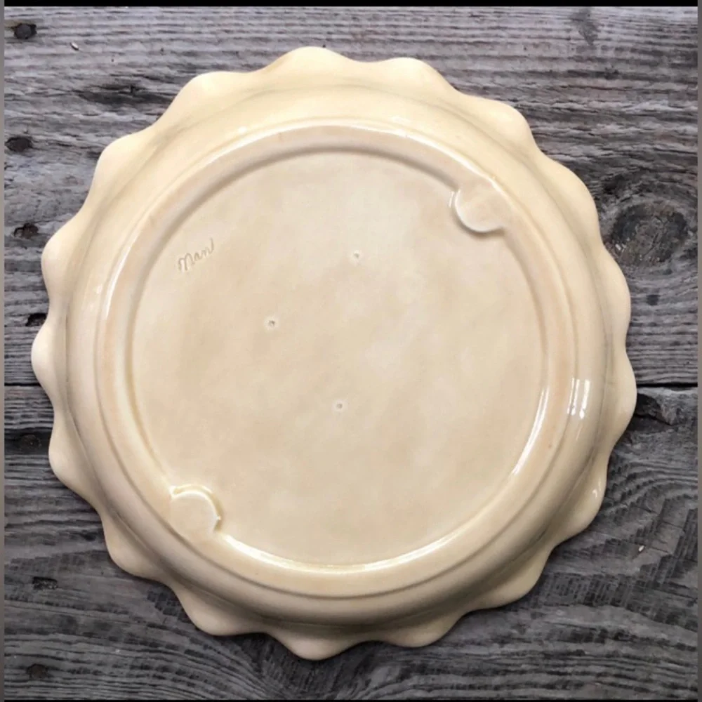 Deep Dish Fluted Pie Plate Ceramic Vintage - Picture 2 of 3
